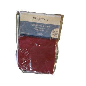 Mainstays 2 Standard Queen Pillowcases 200 Thread Count Color Winston Autumn Red
